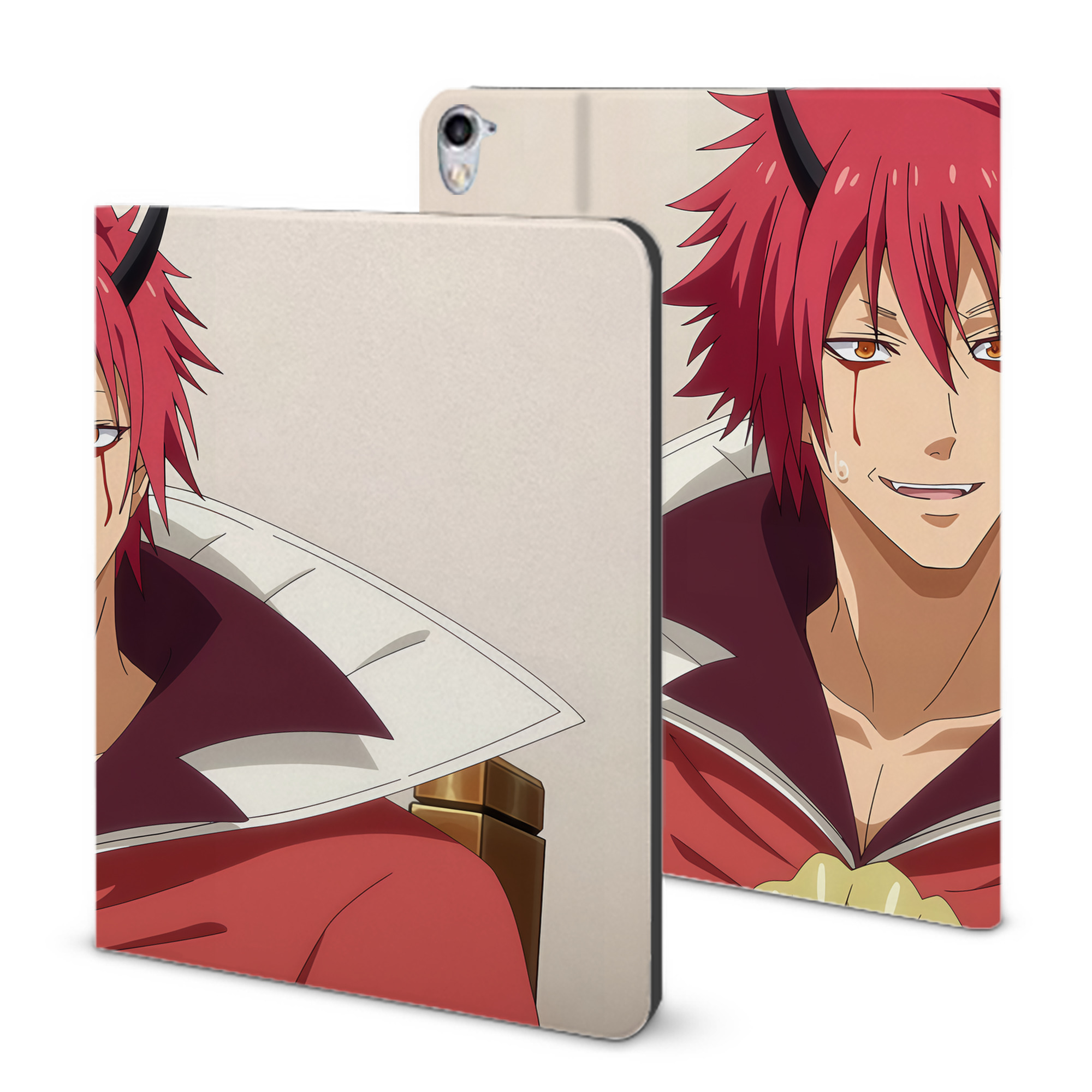 （画像用） 転スラ Regarding Reincarnated to Slime IPad ケース ブック型 PUレザー TPU 耐衝撃 軽量 薄型 ペン収納なし 全面保護 IPad 各モデル対応